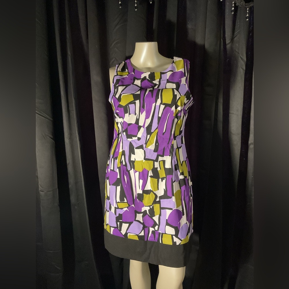 Ronni Nicole Purple and Black Abstract Mini Dress